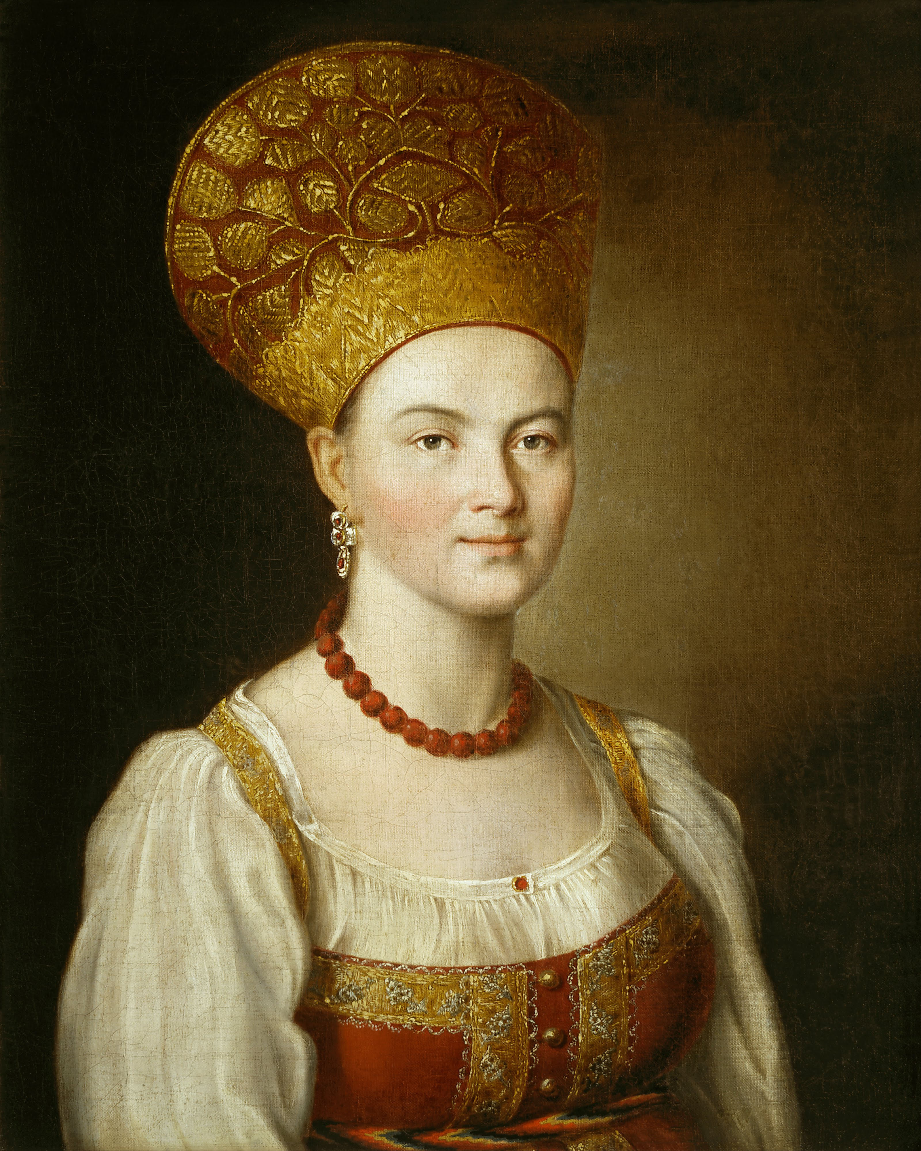 Аргунов И.. Портрет неизвестной крестьянки в русском костюме. 1784