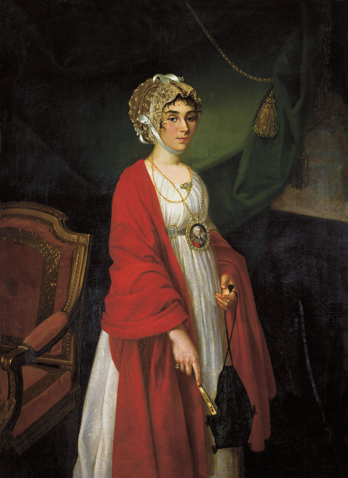 Аргунов Н.. Портрет графини Шереметевой (в красной шали). 1801-1802