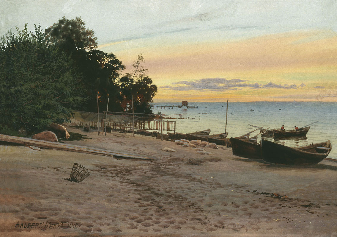Бенуа Альб.. Вечер на взморье. 1910
