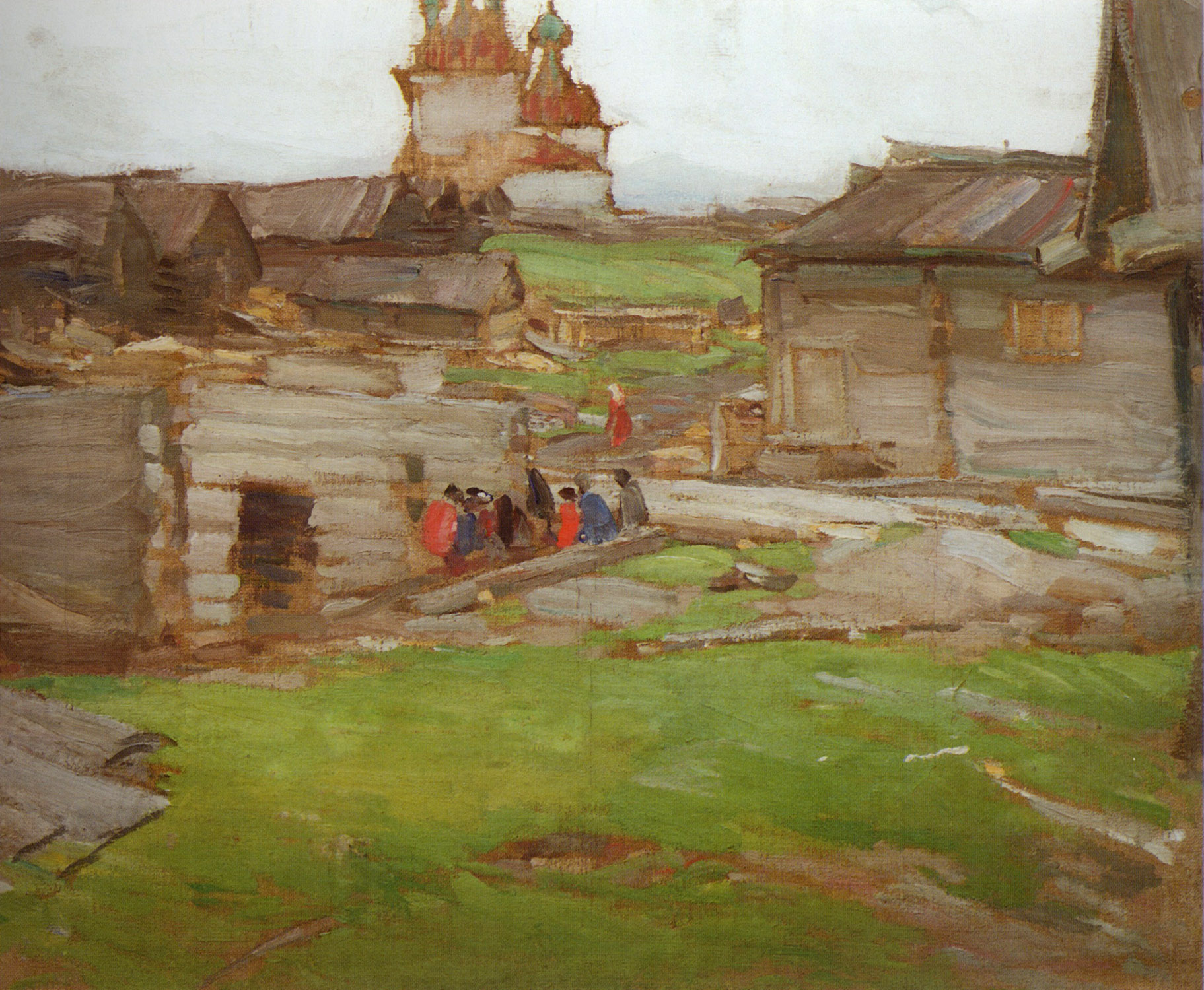 Архипов. Пейзаж (Этюд со срубом). 1900-е