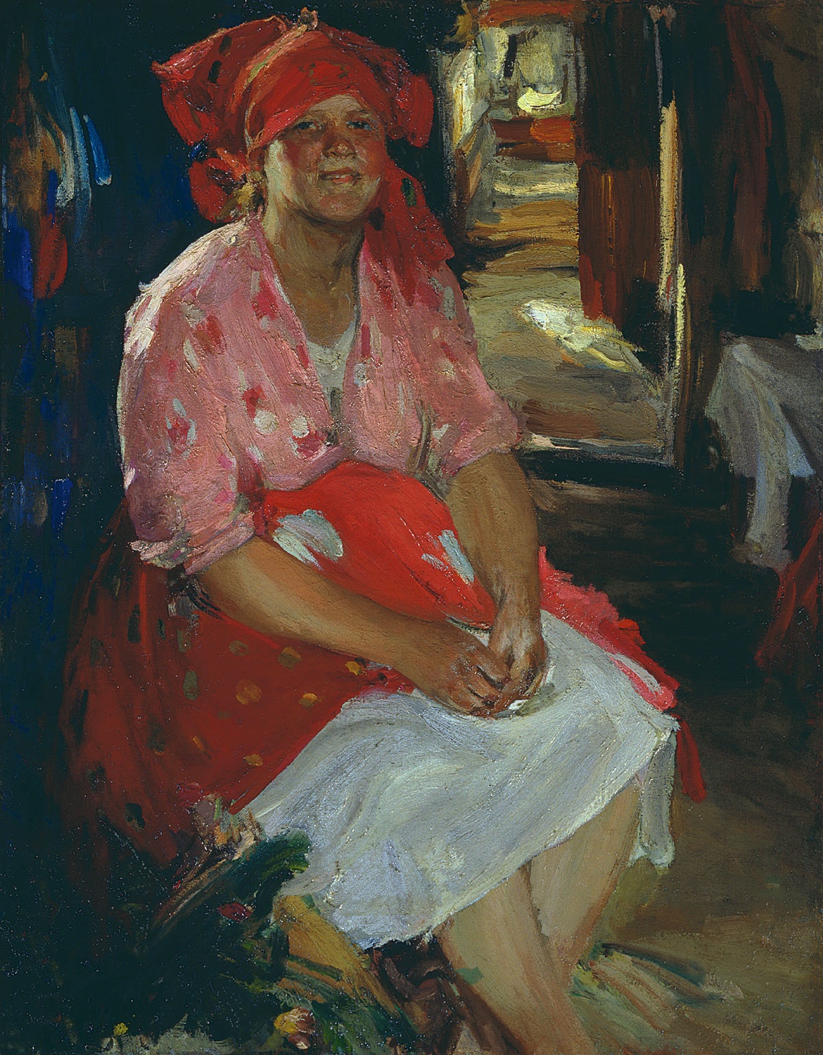 Архипов. Баба в розовом. 1919