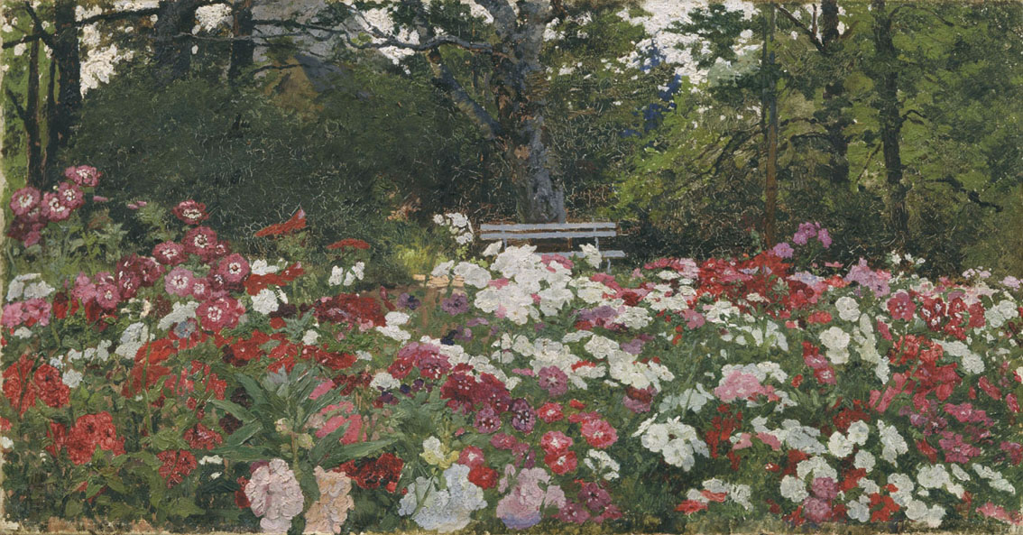 Киселев А.А-кс.. Цветник в Абрамцеве. 1880-е