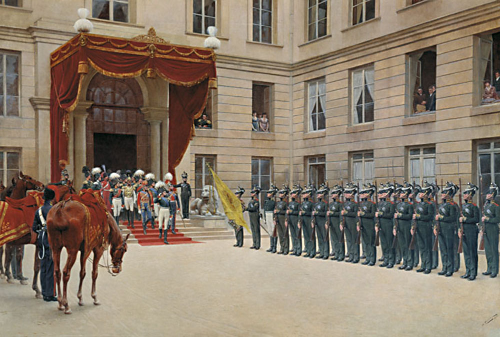 Розен. Гвардейский экипаж в Париже. 1814 год. 1905