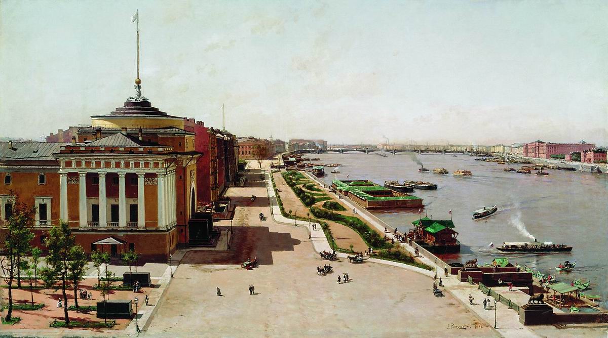 Беггров А.. Вид на Неву от Зимнего дворца. 1881