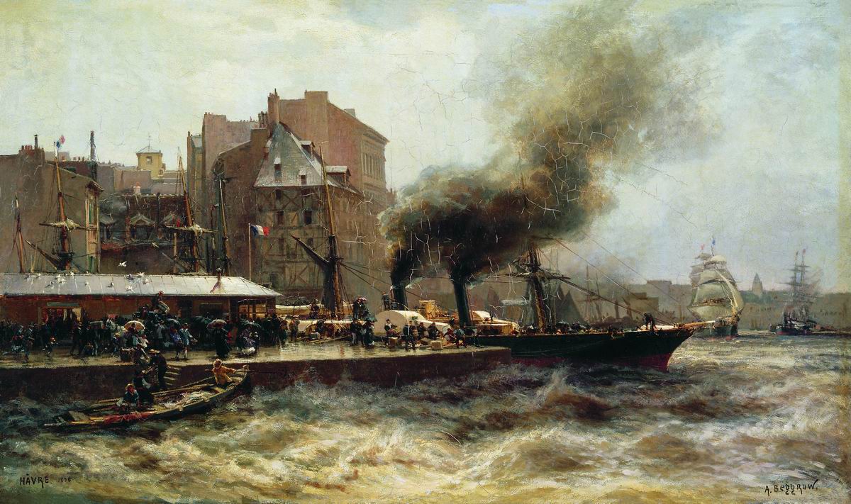 Беггров А.. Гавр. Вход в порт во время прилива. 1876