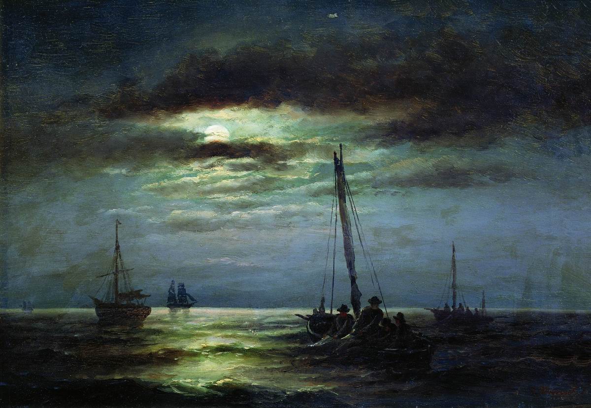 Беггров А.. Ночь на реке. 1891