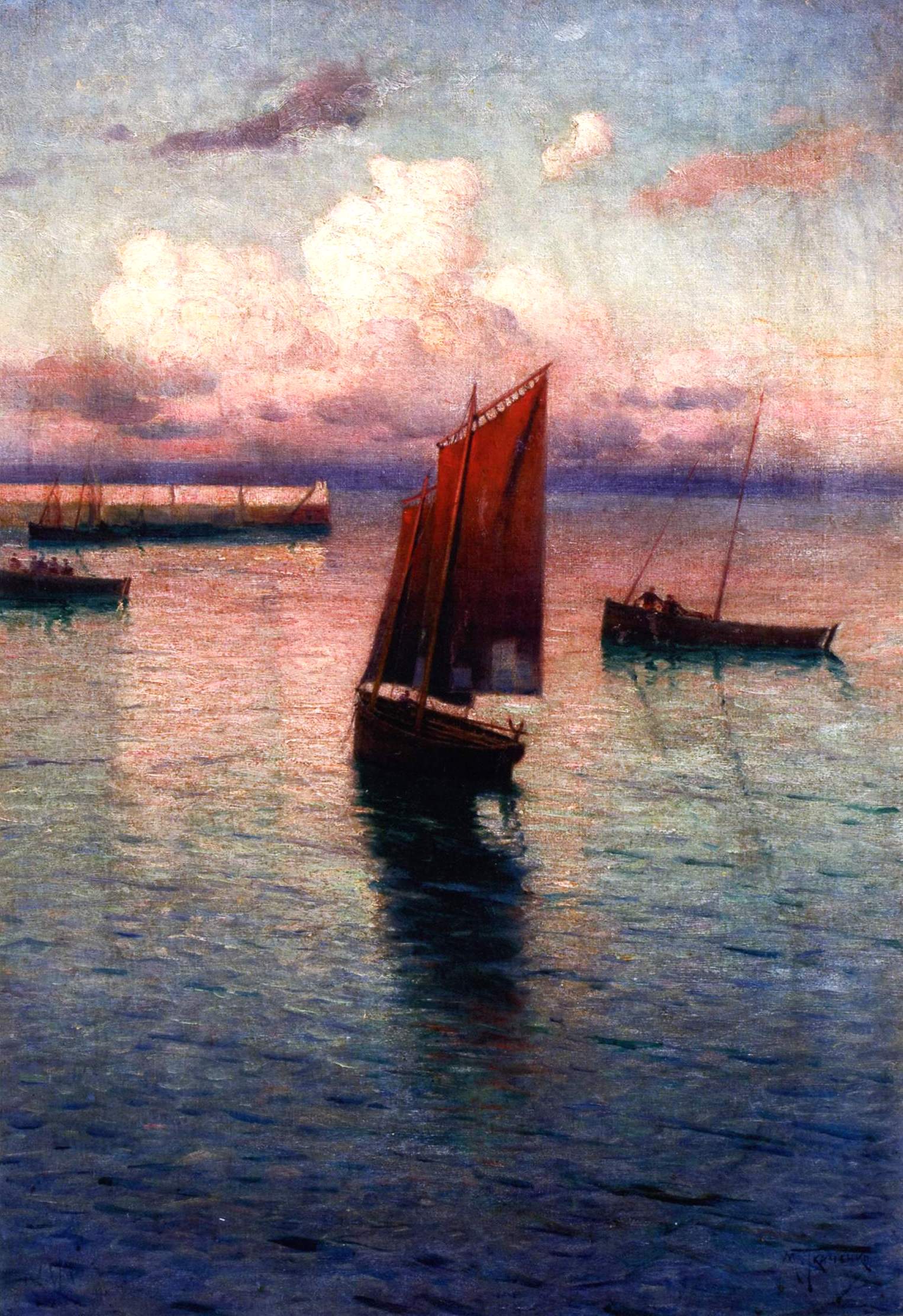 Ткаченко. Парусник. Средиземное море. 1893