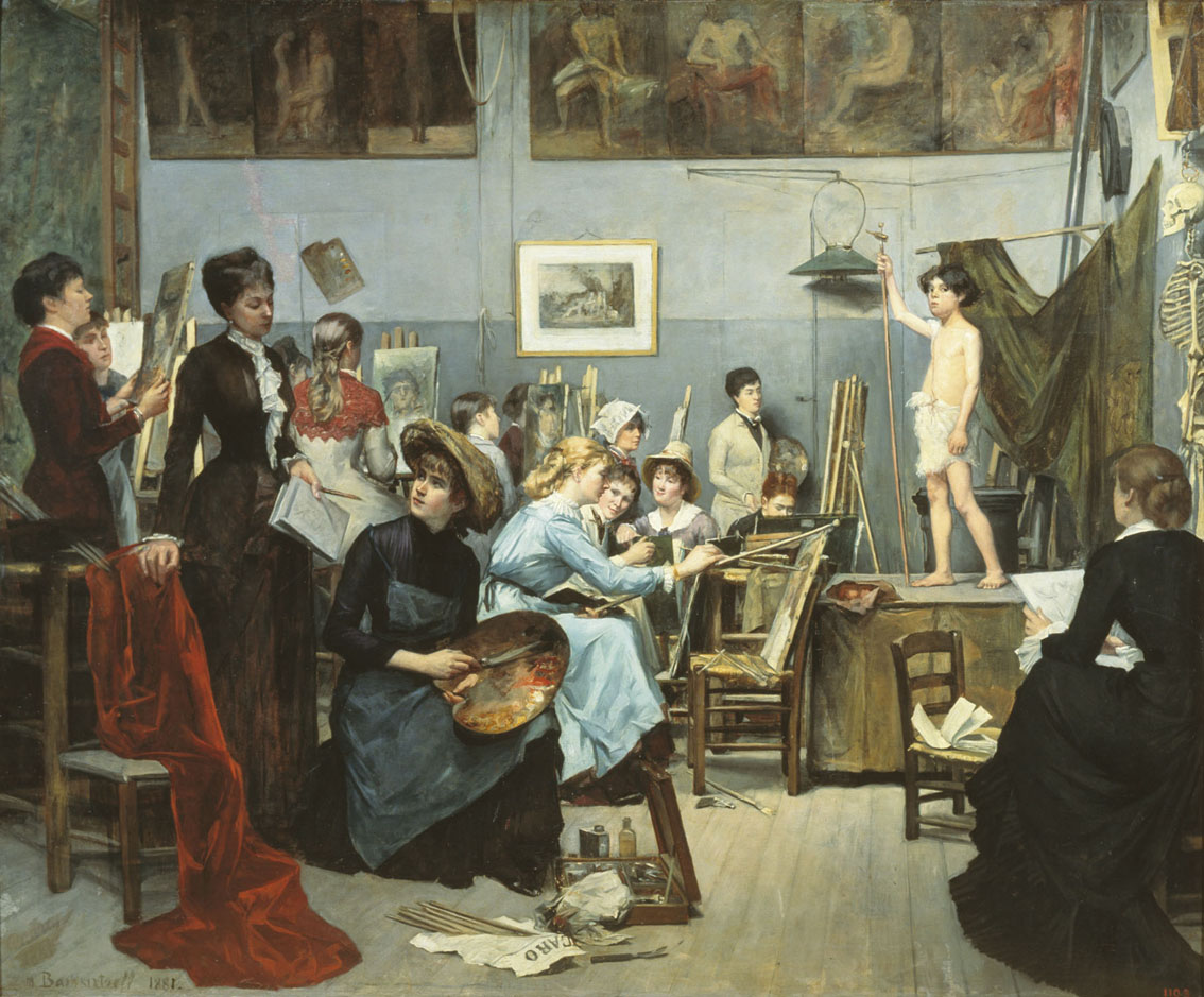 Башкирцева. В студии. Мастерская Жюлиана. 1881
