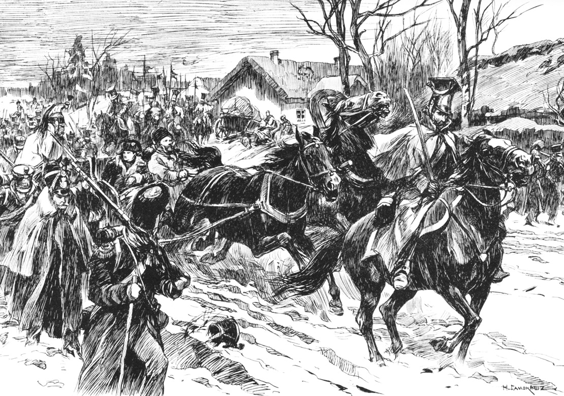 Самокиш. Наполеон покидает армию в Сморгони 23 ноября 1812 года