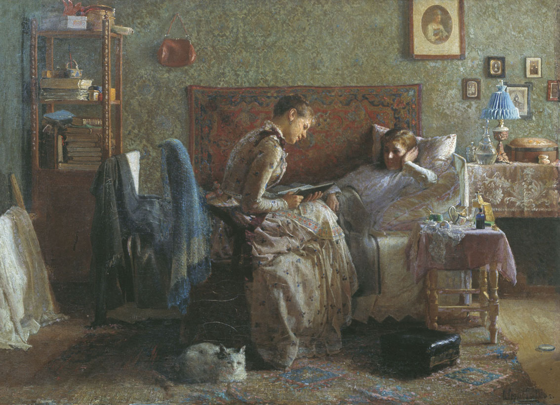 Горохов. У постели выздоравливающей. 1886