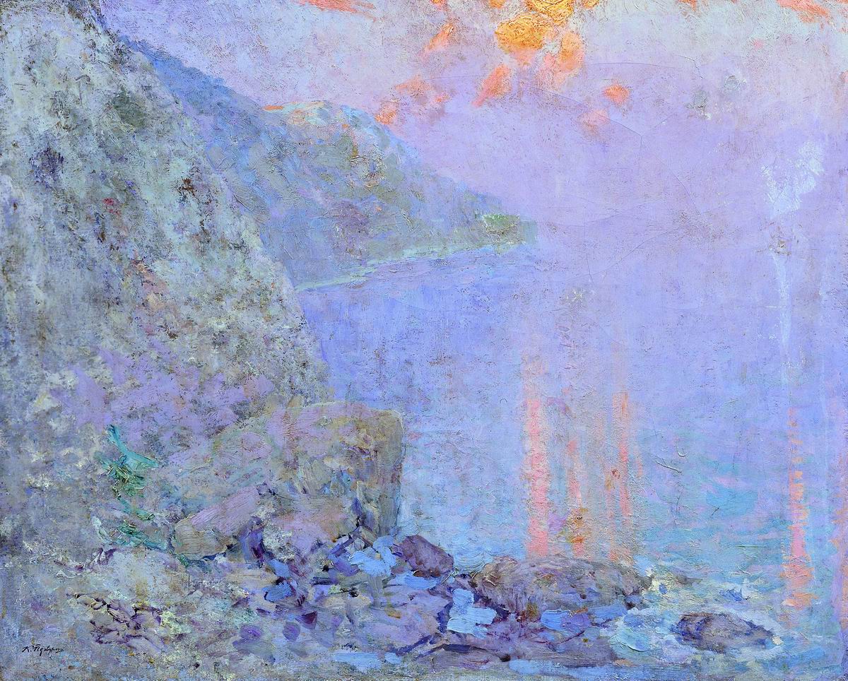 Первухин. Розовое облако. Остров в Италии. 1898
