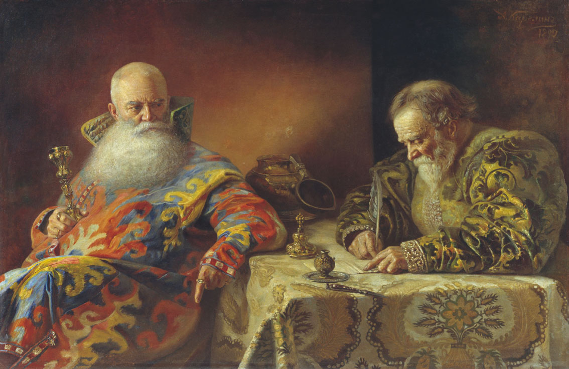 Карелин А.А.. Пишут наказ. 1890