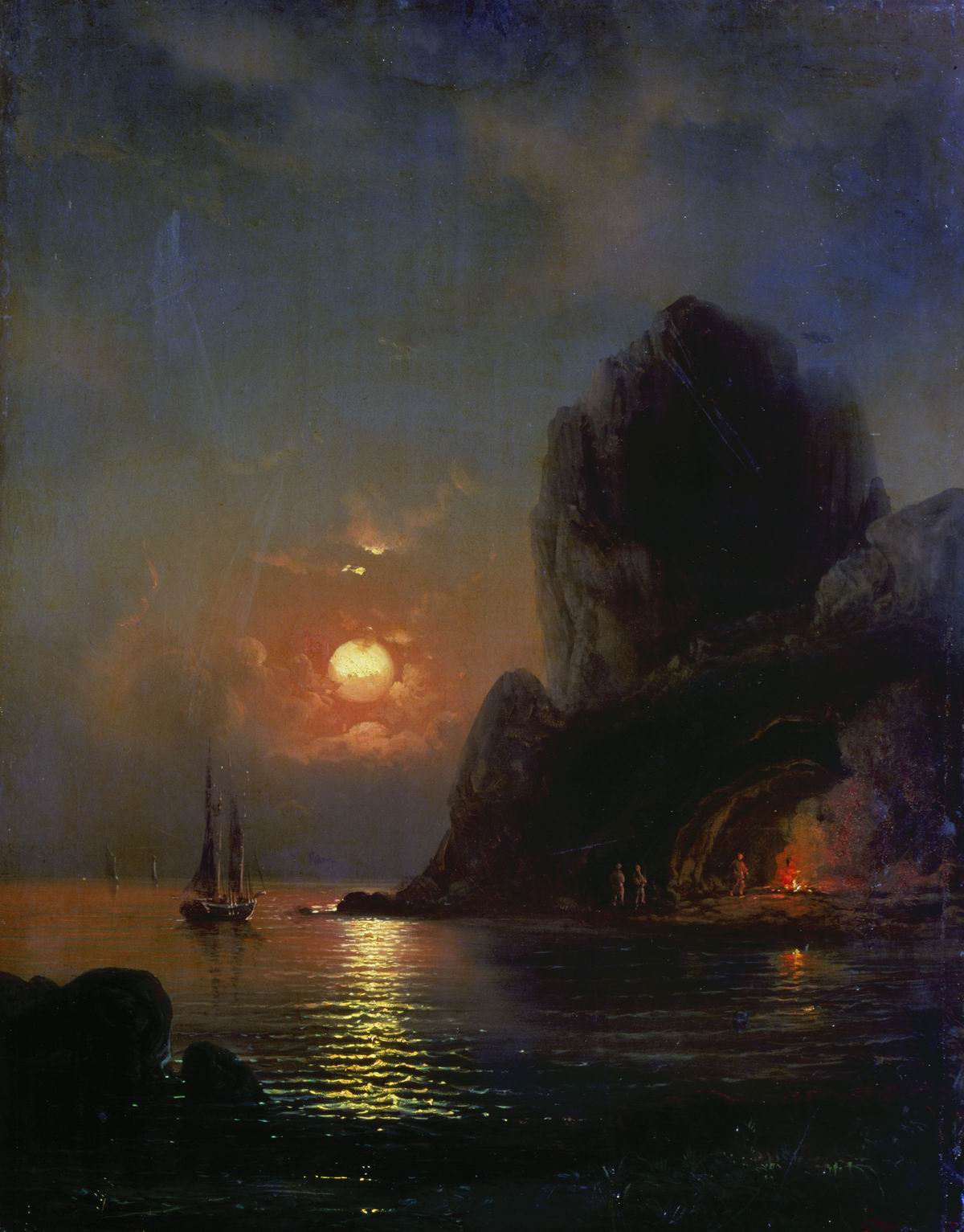 Боголюбов. Лунная ночь на море. 1871