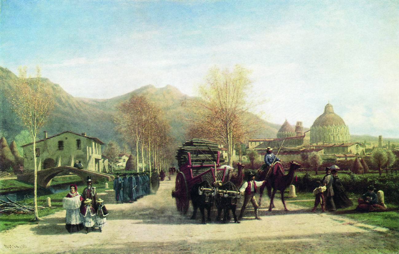Боголюбов. Пиза. Вид на баптистерий и собор. 1863