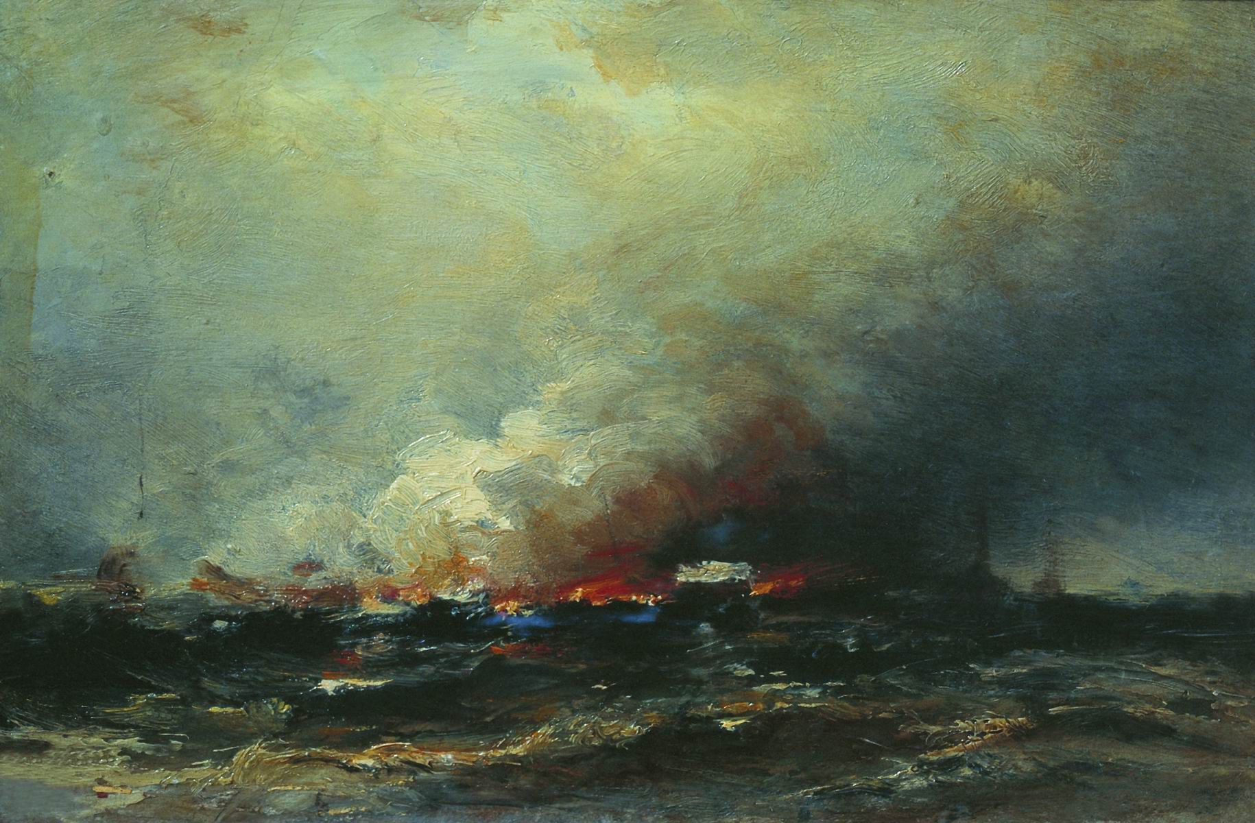 Боголюбов. Пожар судов в Кронштадте. 1880-е