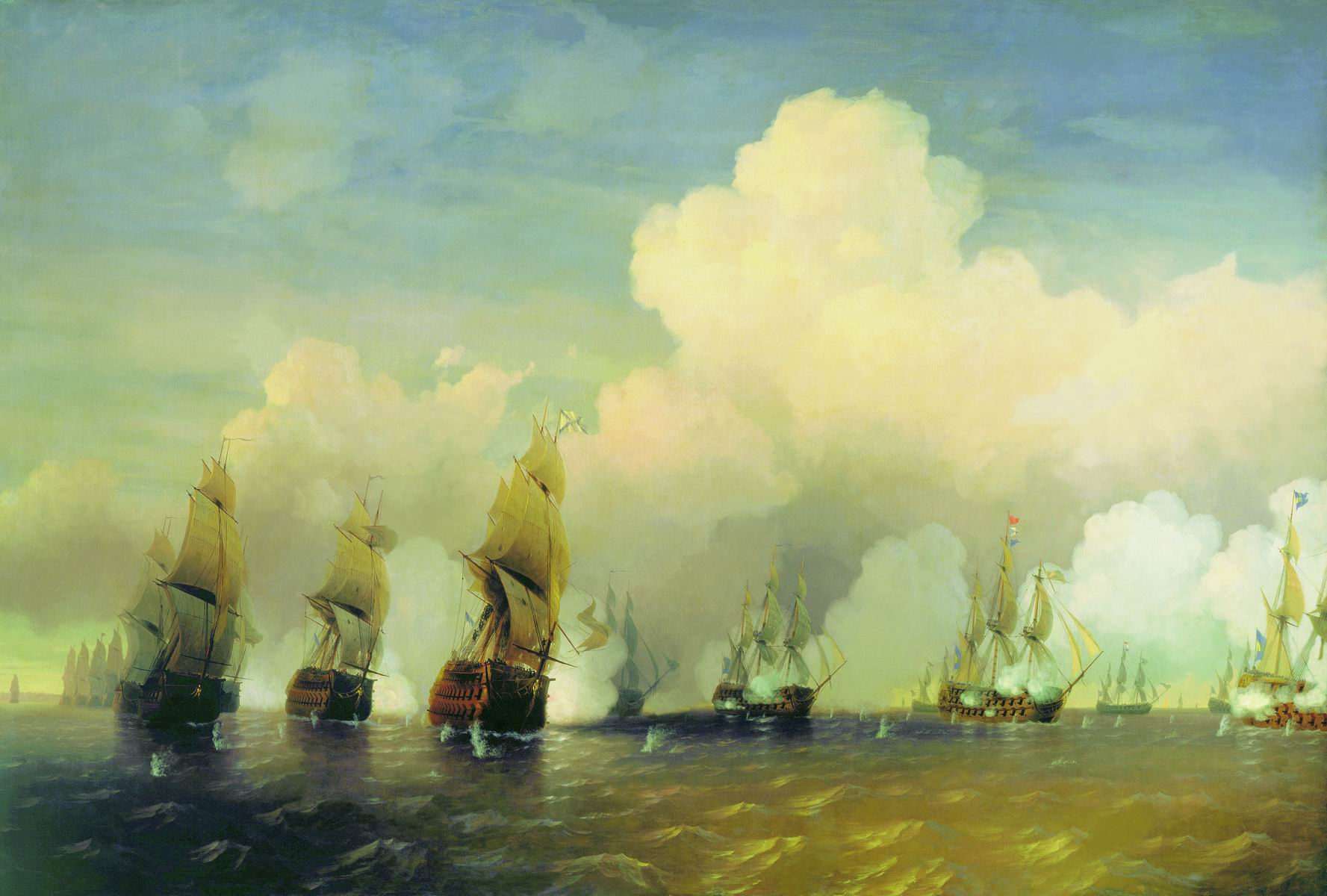 Боголюбов. Сражение русского флота со шведским в 1790 году вблизи Кронштадта при Красной Горке. 1866