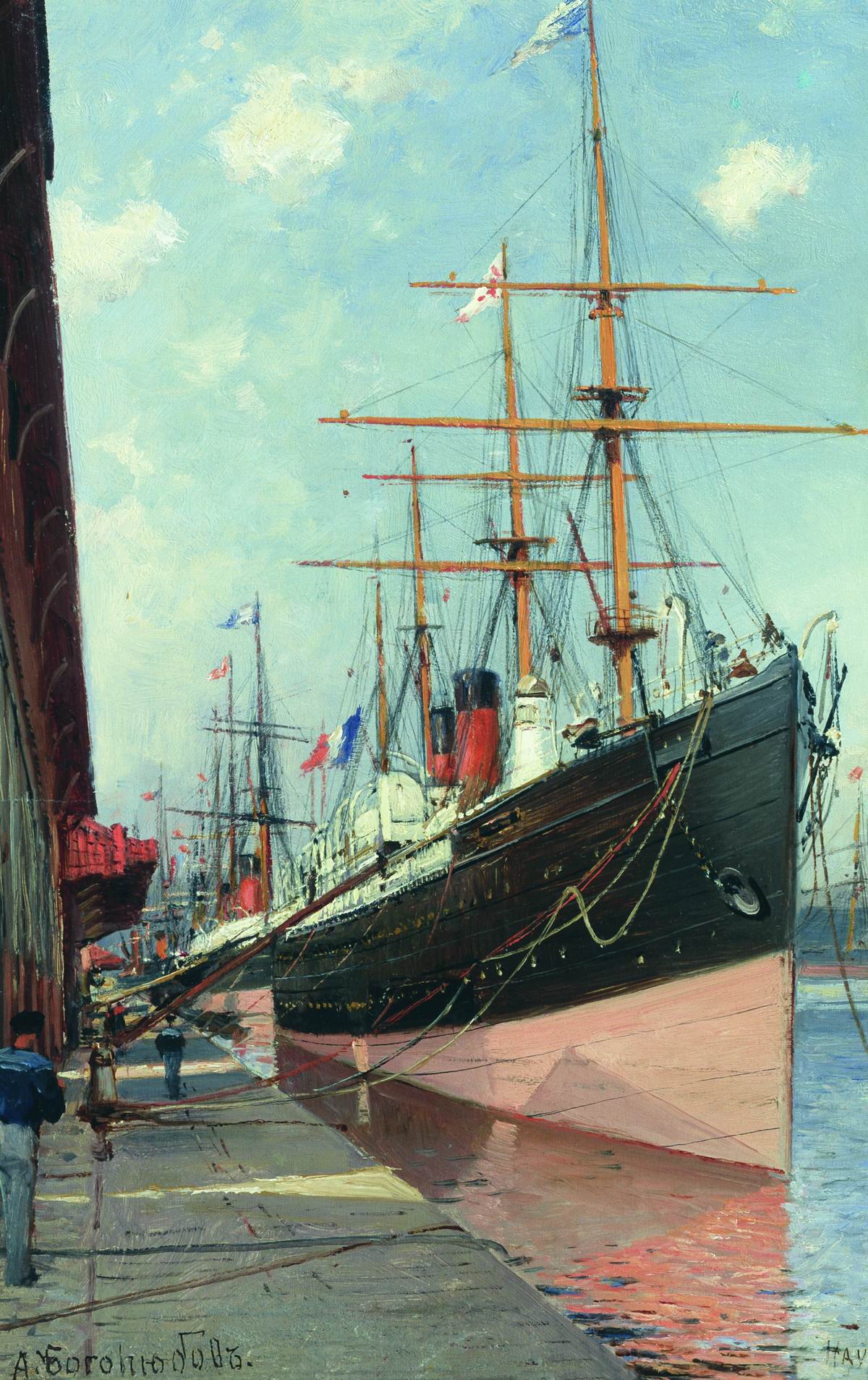 Боголюбов. Французские пароходы в Гавре. 1880-1890-е