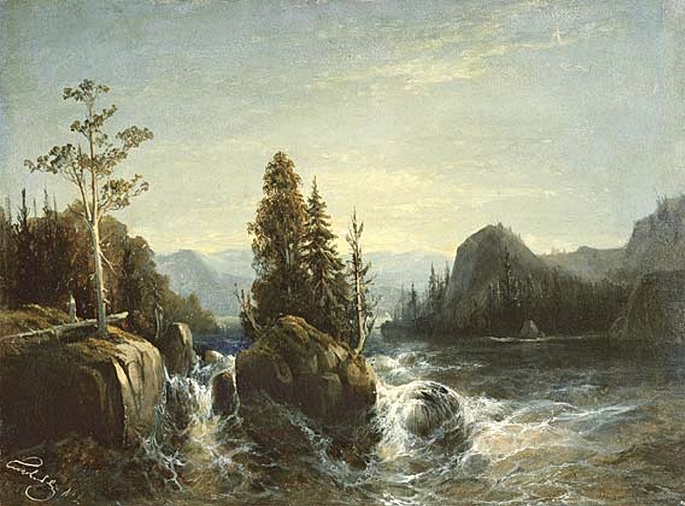 Боголюбов. Разлив реки Вохти. Финляндия. 1853