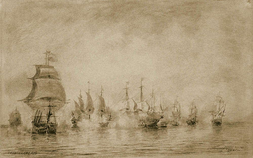 Боголюбов. Первое морское сражение (Н.Сенявин). 1866