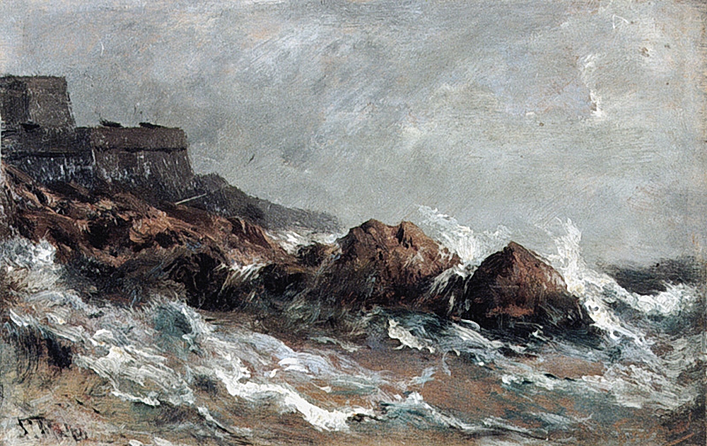 Боголюбов. Скалы в Сен-Мало. 1870