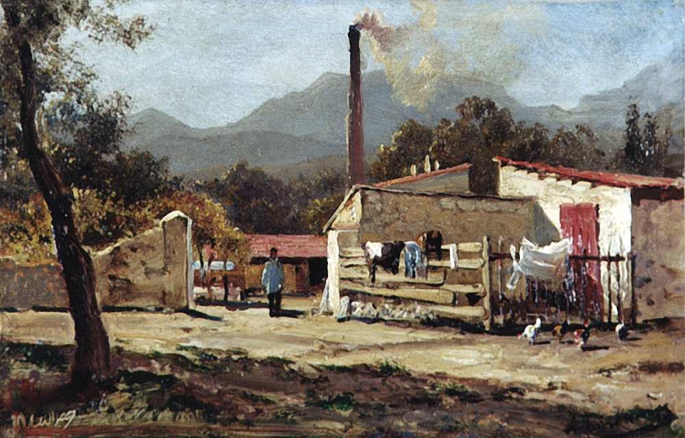 Боголюбов. Дворик в Ментоне. 1881