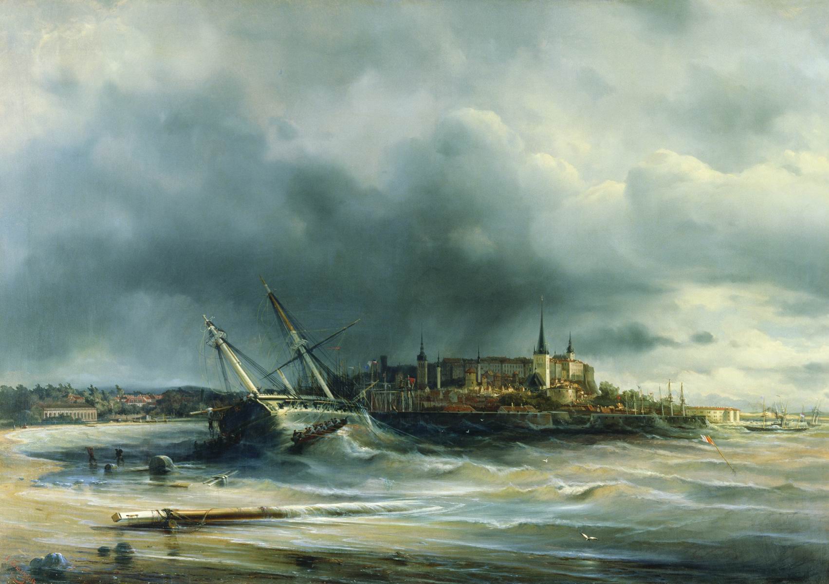 Боголюбов. Вид города Ревеля. 1853