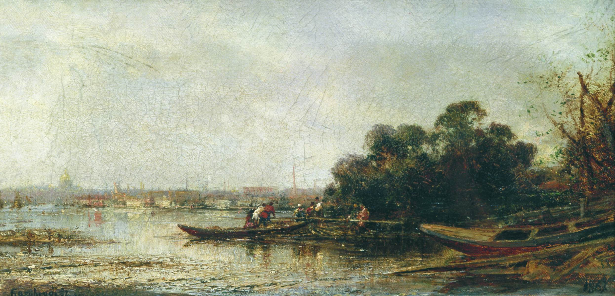 Боголюбов. Вид на Петербург. 1867