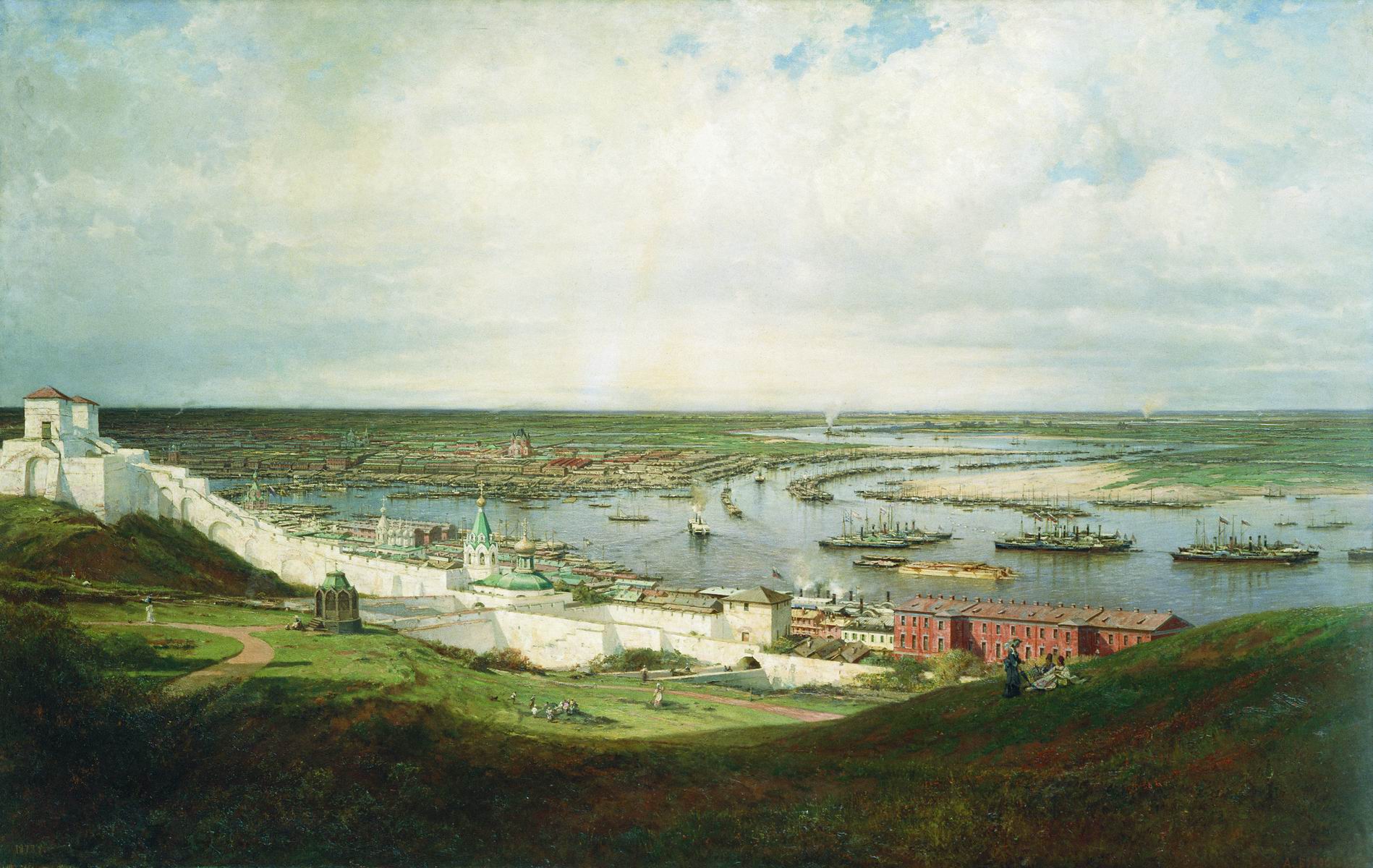 Боголюбов. Вид Нижнего Новгорода. 1878