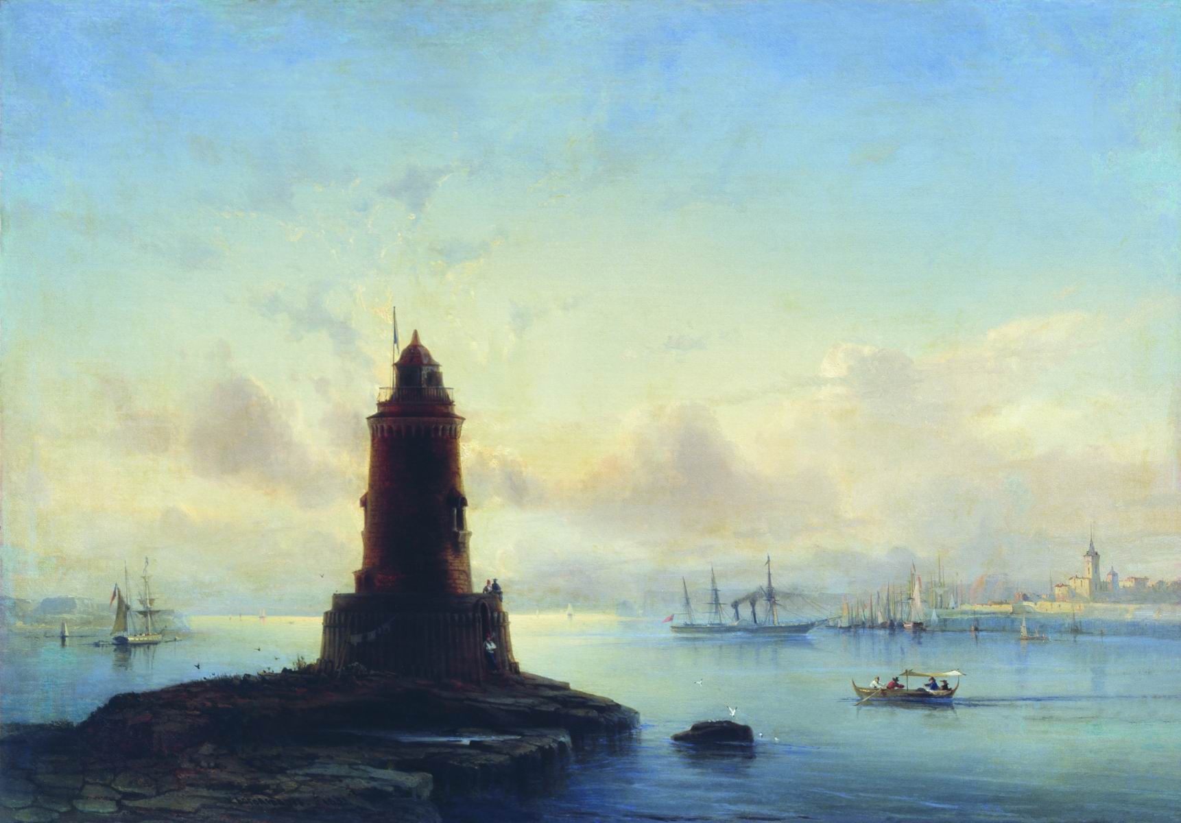 Боголюбов. Вид Ревеля. Маяк (Марина с маяком). 1853