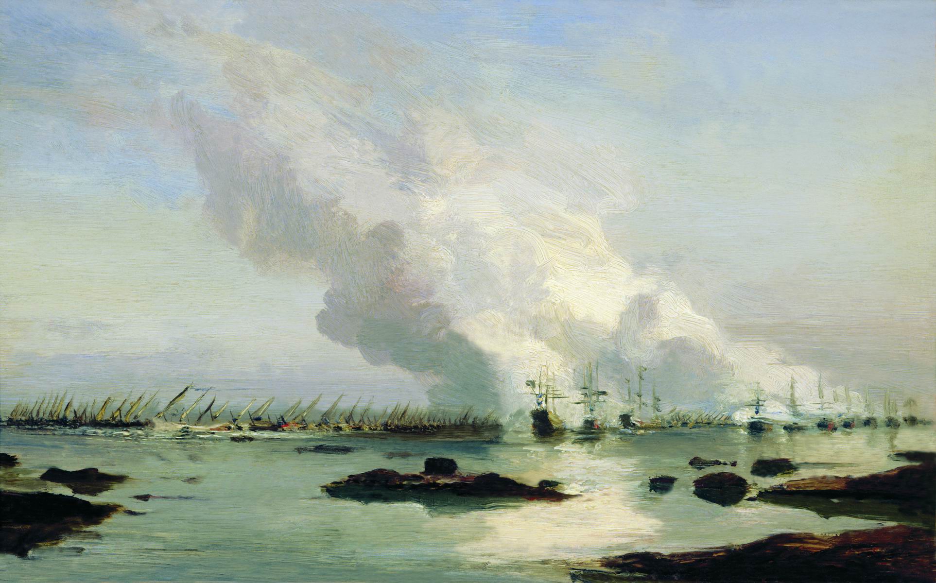 Боголюбов. Гангутский бой. Второй момент. 1876