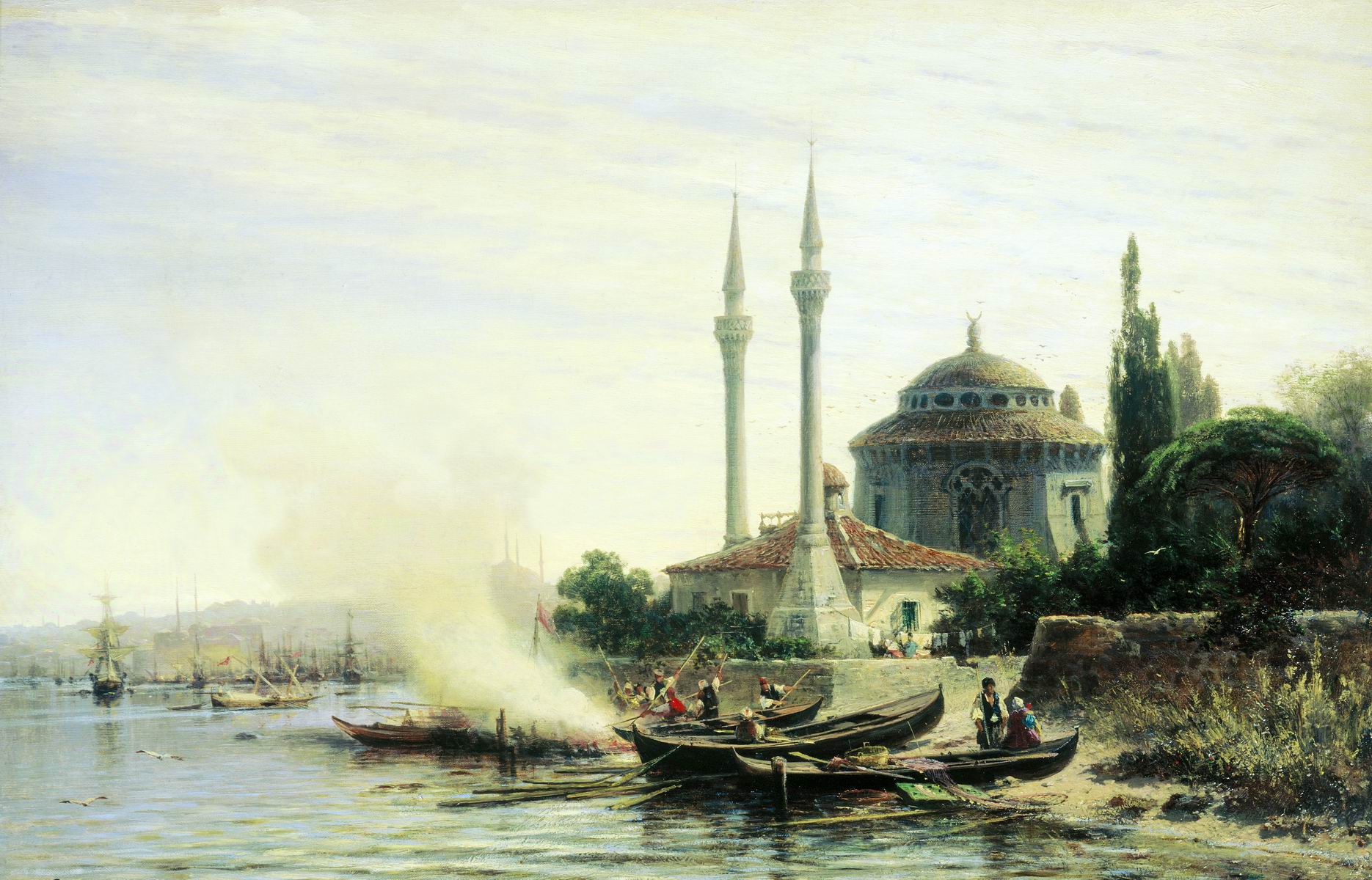 Боголюбов. Золотой Рог в Константинополе. 1864