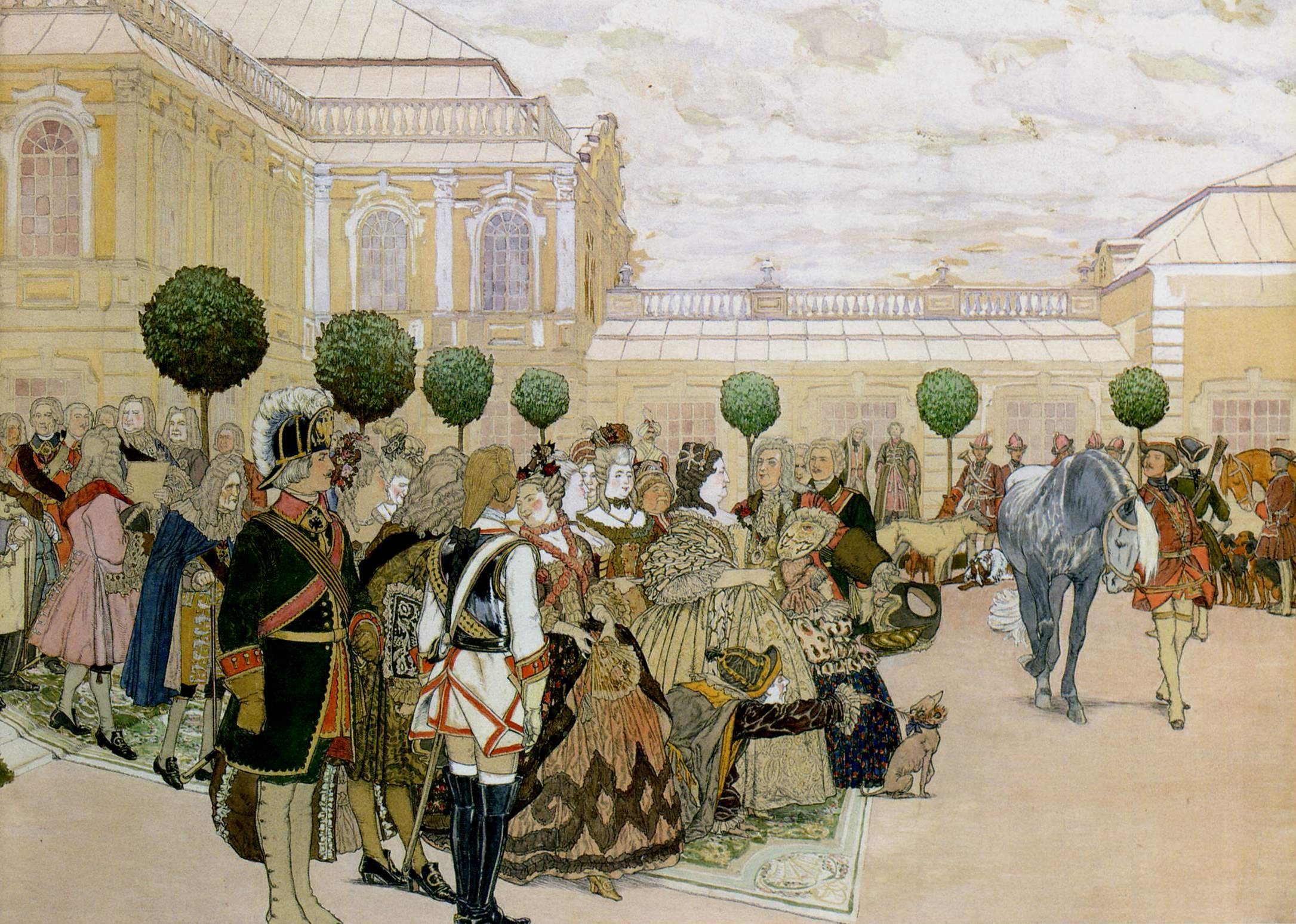 Кардовский. Императрица Анна Иоанновна и ее двор . 1907