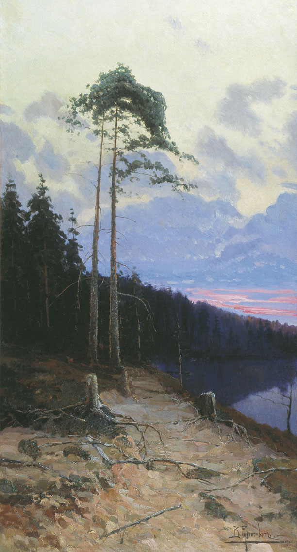 Вучичевич-Сибирский. Сосны на берегу реки. 1910-е годы