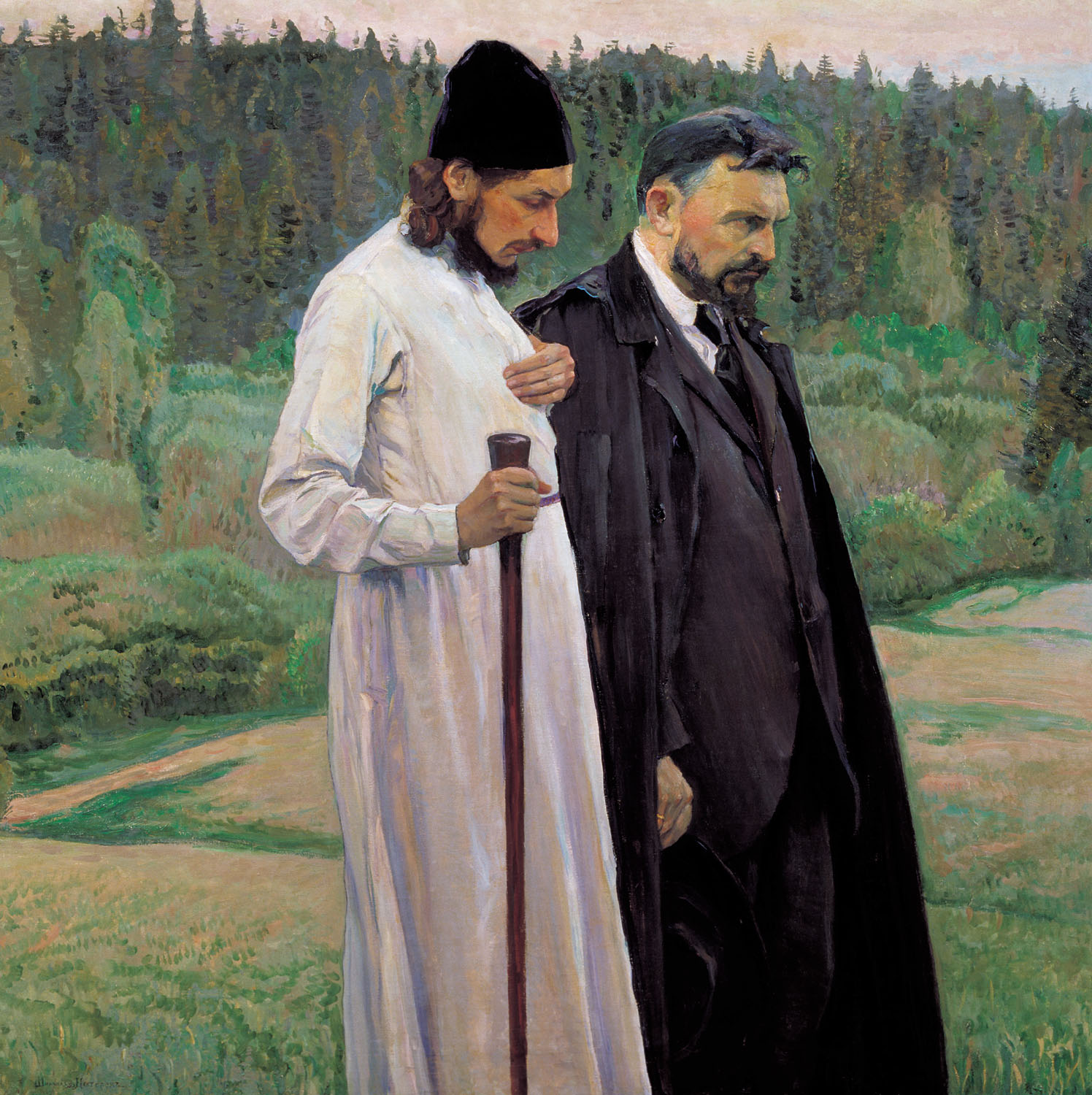Нестеров М.. Философы (С.Н.Булгаков и П. А.Флоренский). 1917