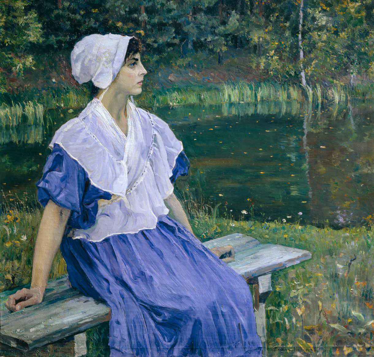 Нестеров М.. Девушка у пруда (Портрет Н.М.Нестеровой). 1923