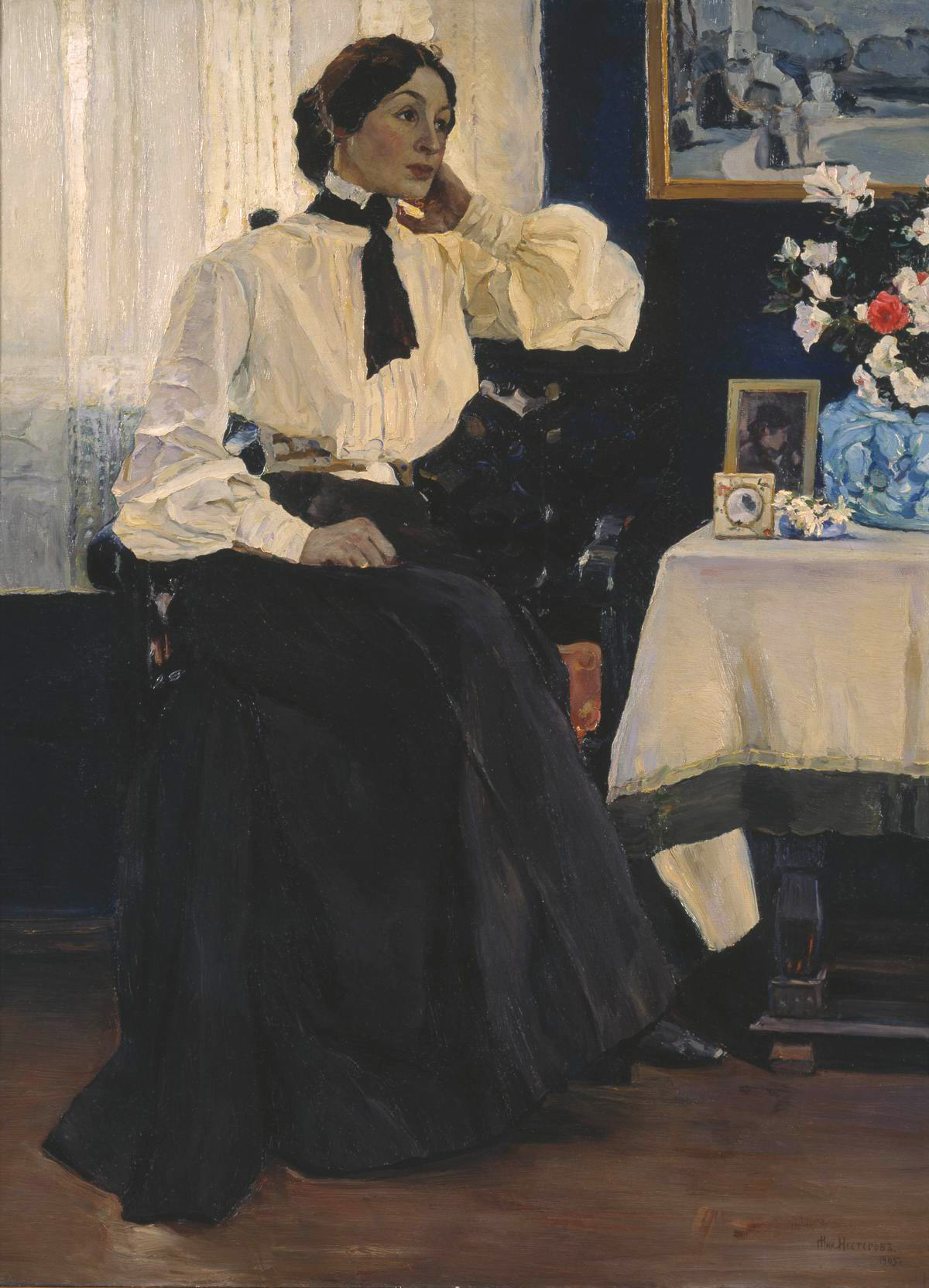 Нестеров М.. Портрет жены, Е.П.Нестеровой. 1905