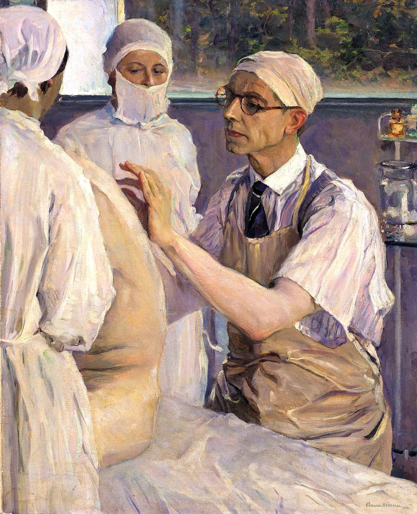 Нестеров М.. С.С.Юдин во время операции. 1933-1934