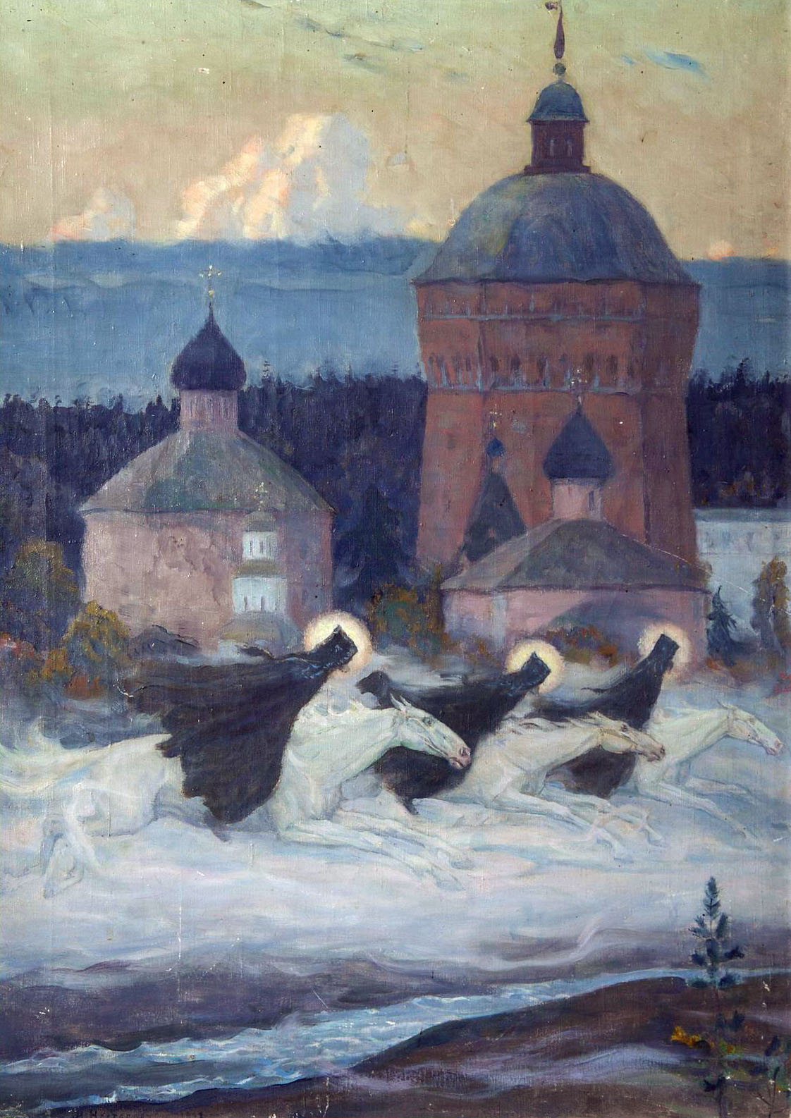 Нестеров М.. Три всадника (Легенда). Эпизод из истории осады Троице-Сергиевой лавры. 1932