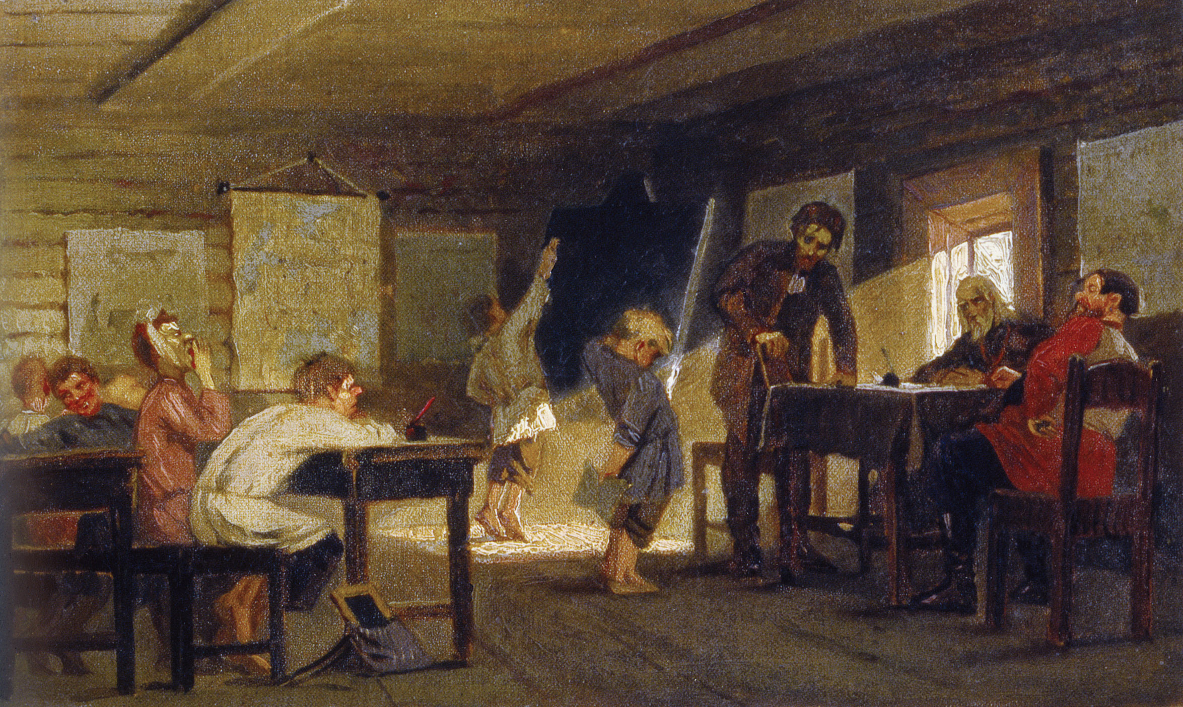 Нестеров М.. Экзамен в сельской школе. 1884
