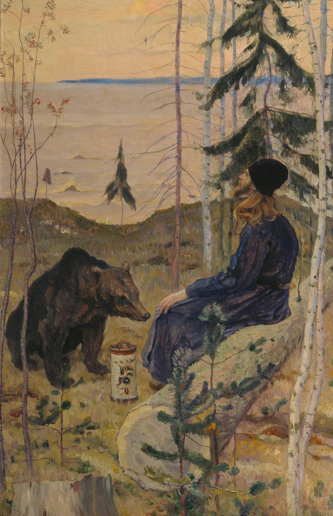 Нестеров М.. Пустынник и медведь. 1925
