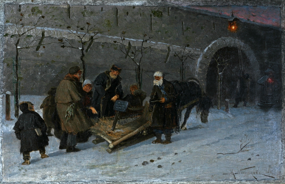 Нестеров М.. Сбор на погорелый храм в Москве. 1885