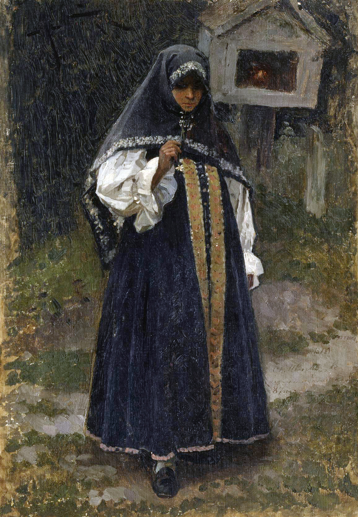 Нестеров М.. Девушка-нижегородка. 1887