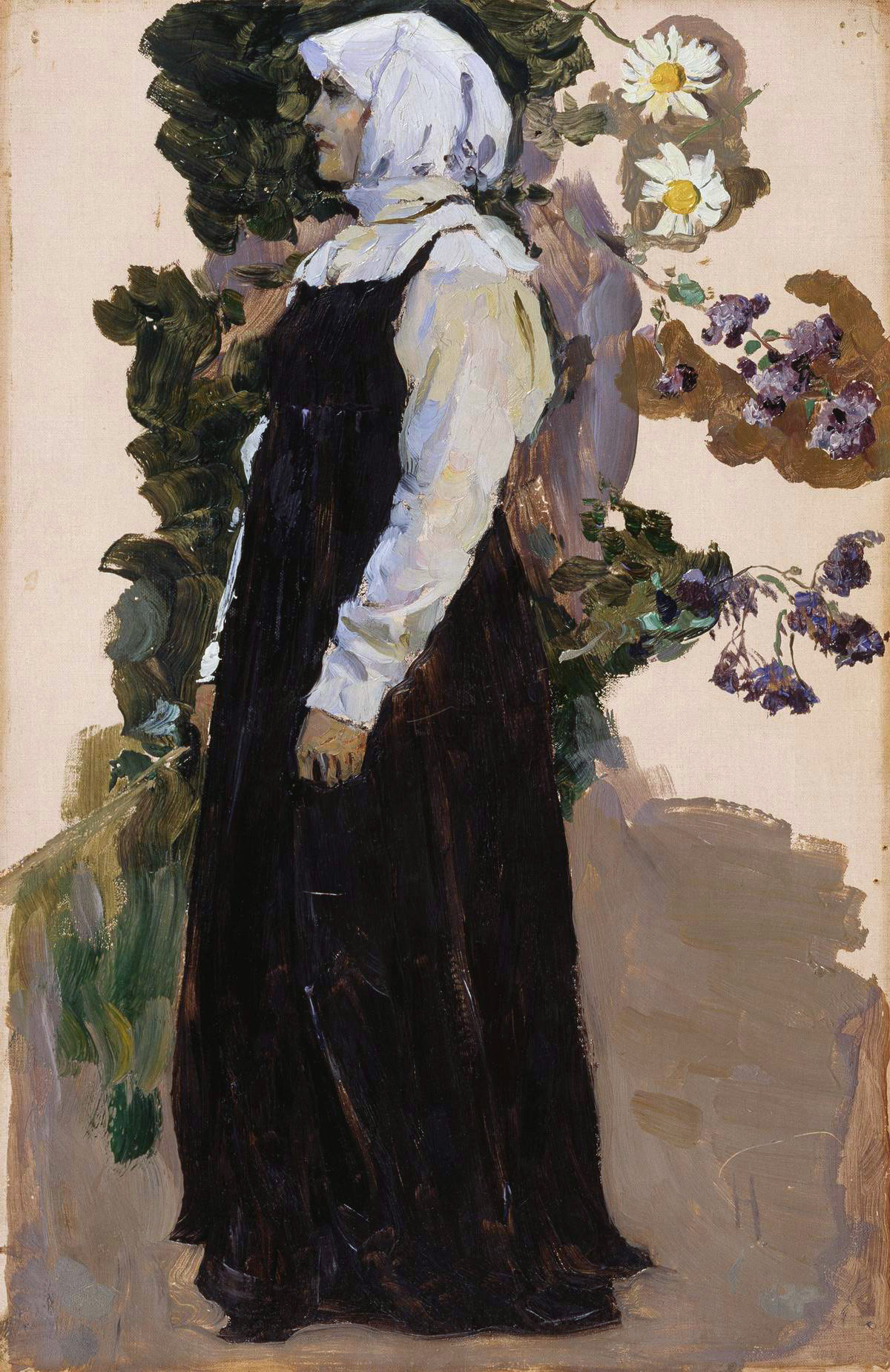 Нестеров М.. Девушка в черном сарафане. 1905