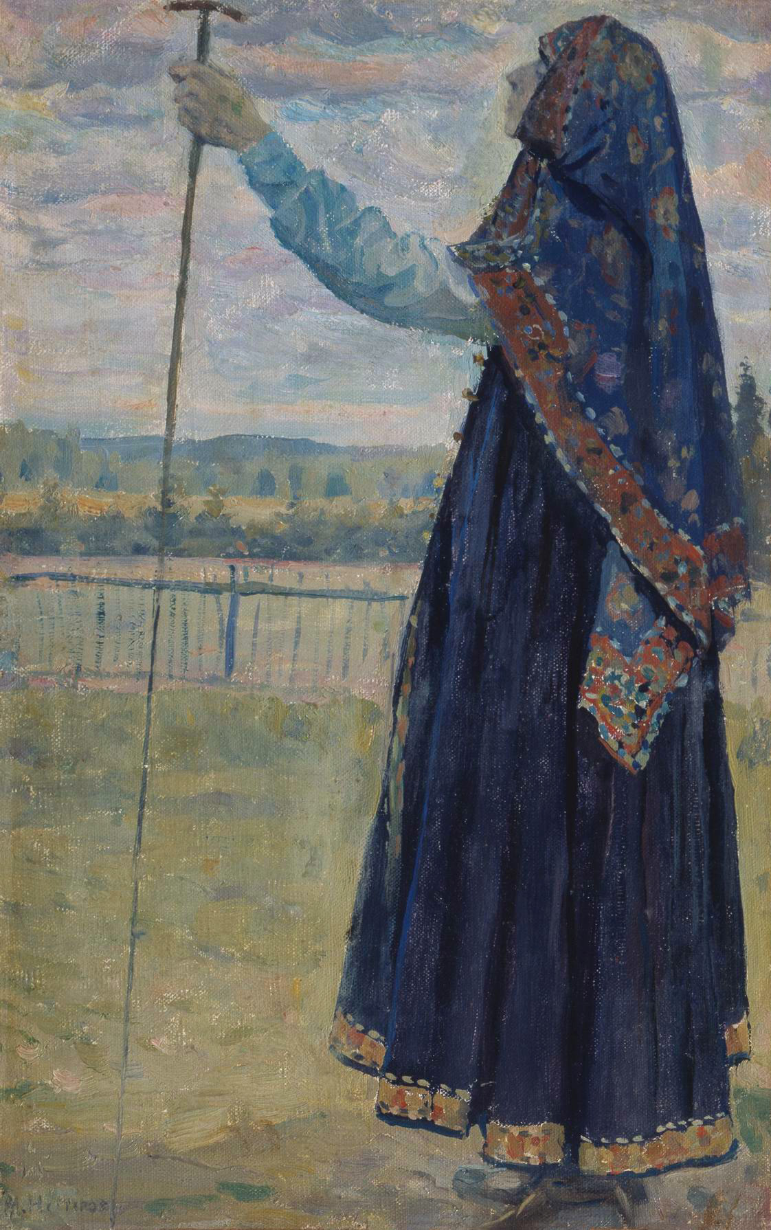 Нестеров М.. Женщина с посохом. 1914