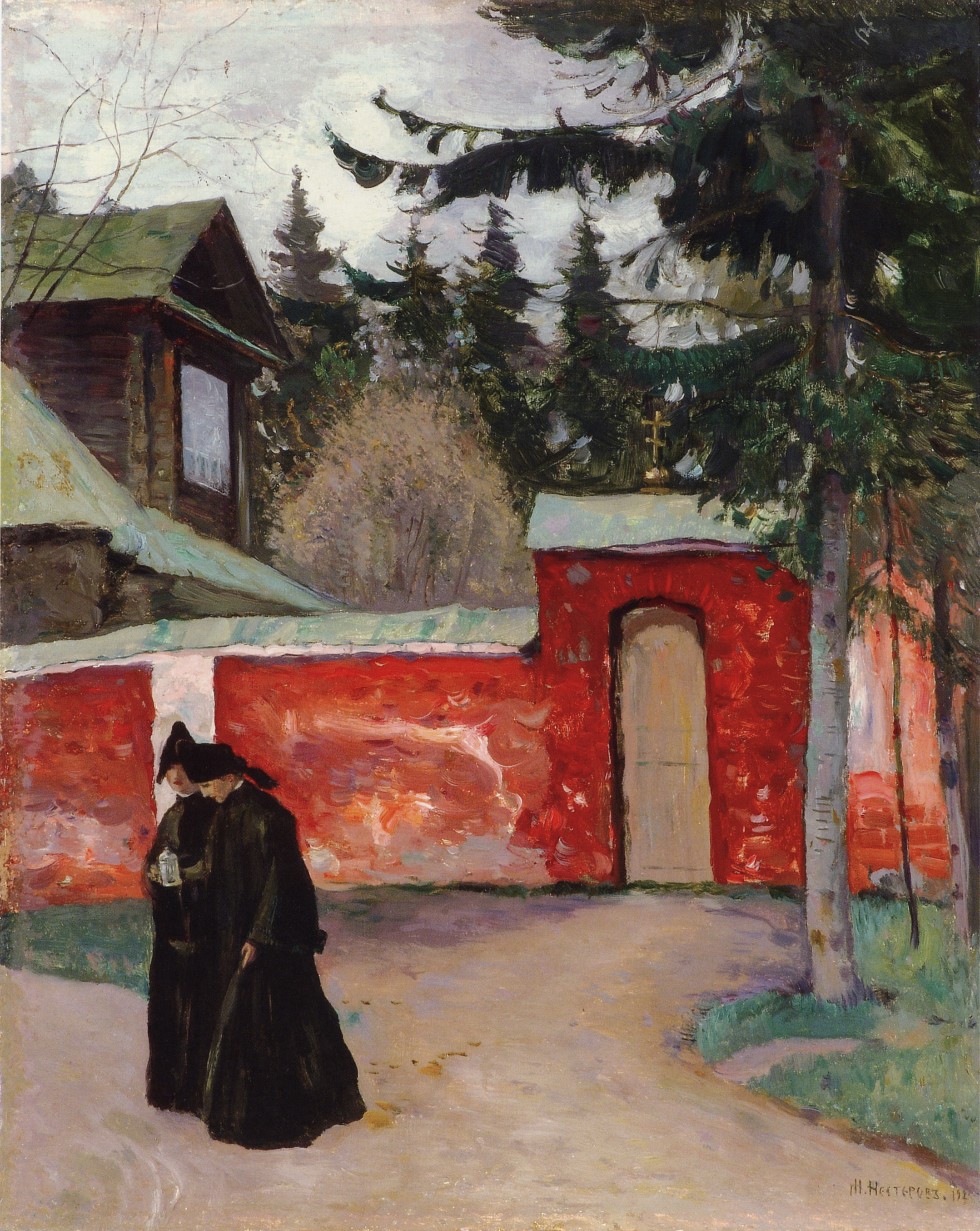 Нестеров М.. У монастырских ворот. 1925