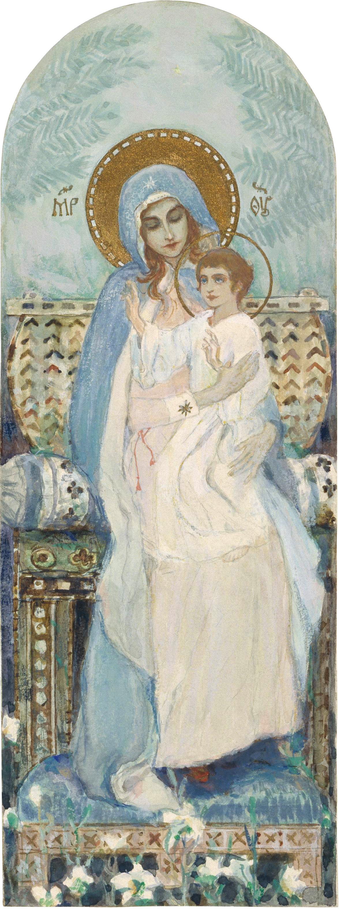 Нестеров М.. Богоматерь с младенцем. Втор.п. 1890-х - перв.п. 1900-х