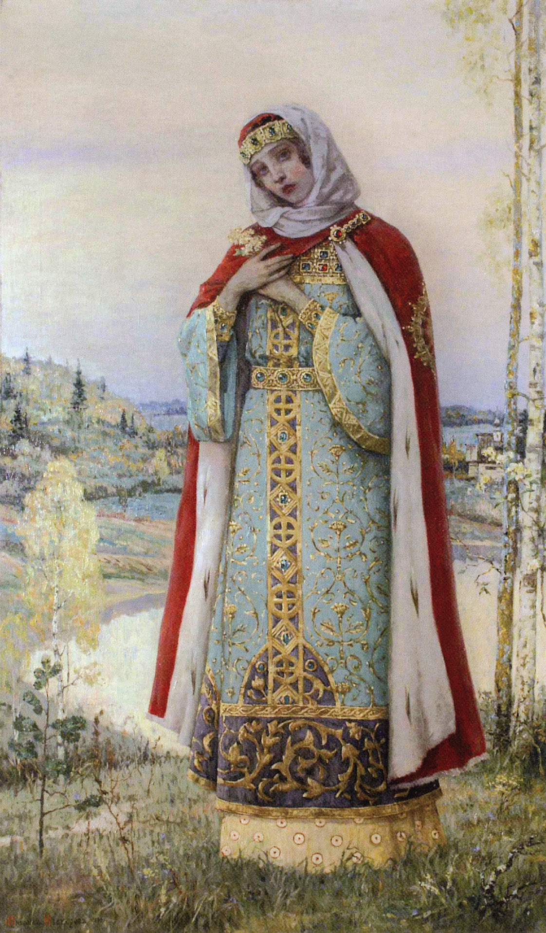 Нестеров М.. Девушка у озера (Княгиня). Конец 1910-х - 1920-е