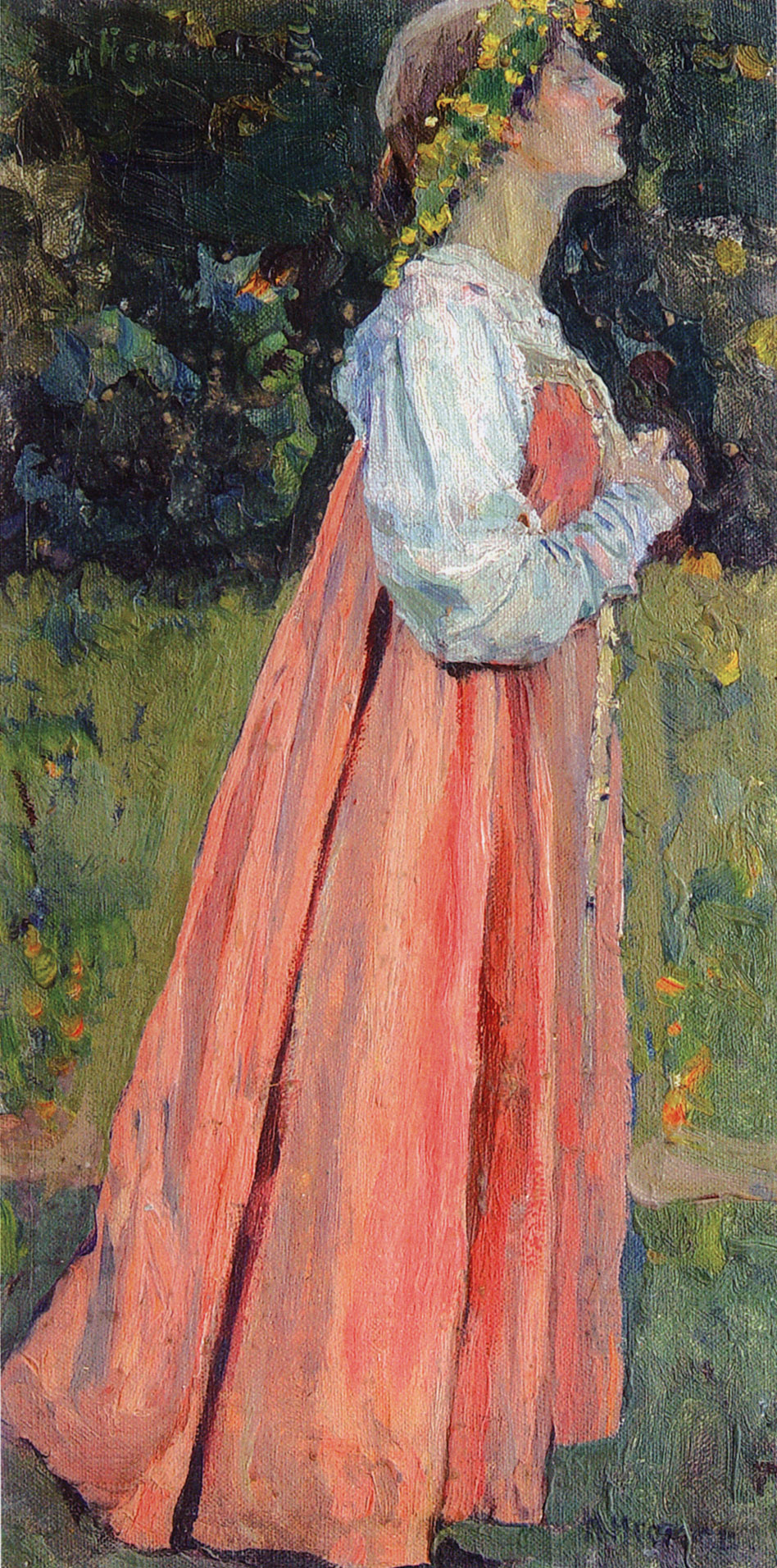 Нестеров М.. Девушка в розовом. 1921