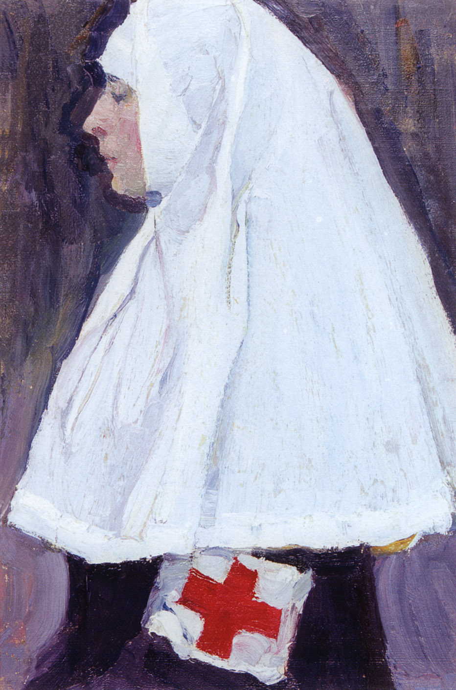 Нестеров М.. Портрет Е.П.Нестеровой в костюме сестры. 1914
