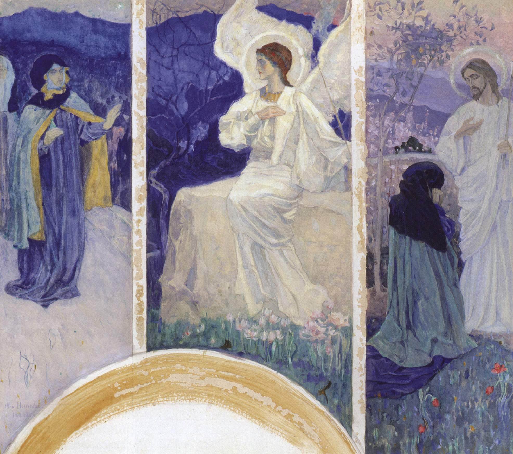 Нестеров М.. Воскресение (Утро Воскресения). Триптих. 1908-1909